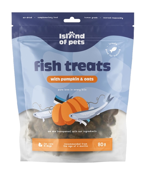 IOP Fish Treats With Pumpkin and oats, 80 gr.